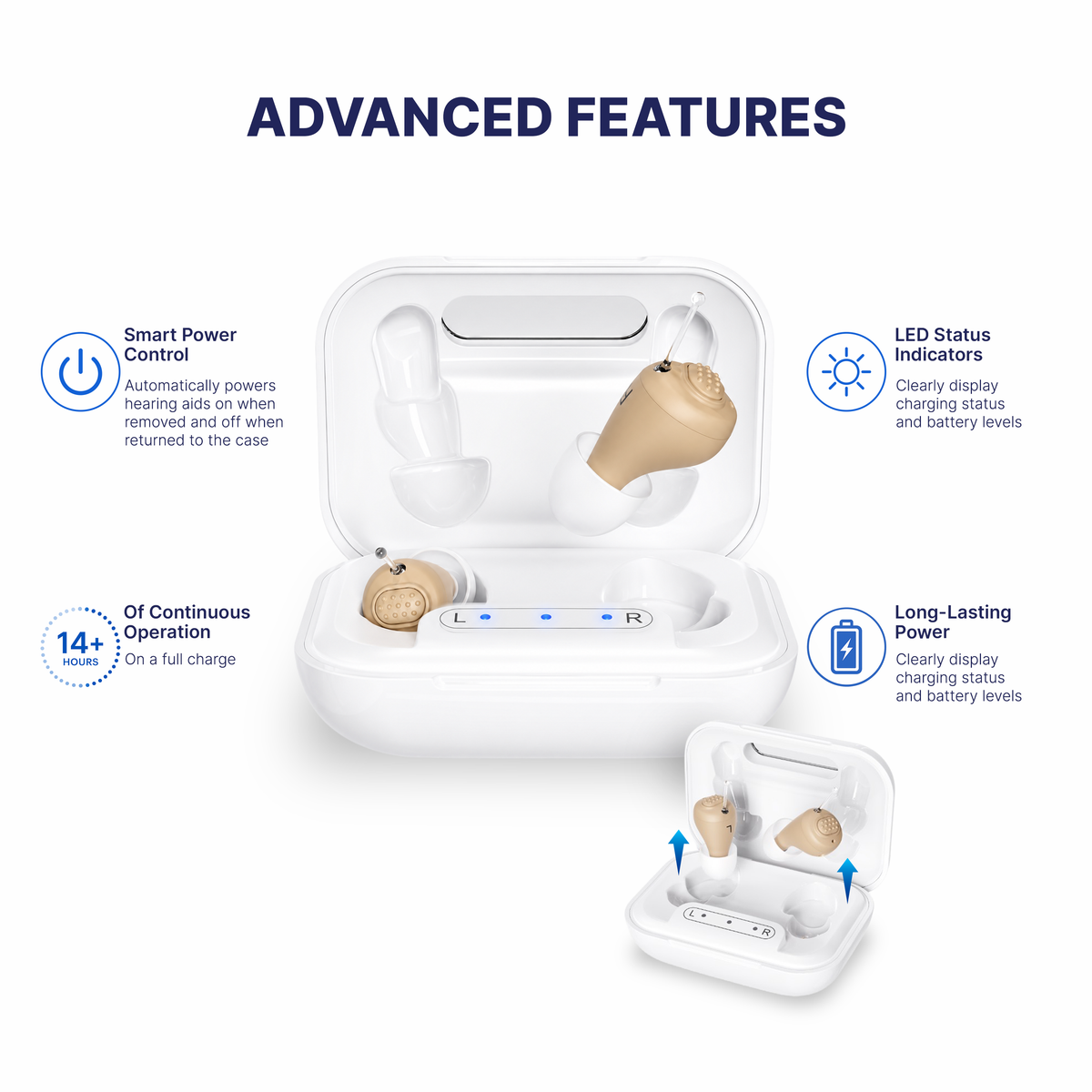 KLARIQ Essential OTC hearing aid, model JH-A260