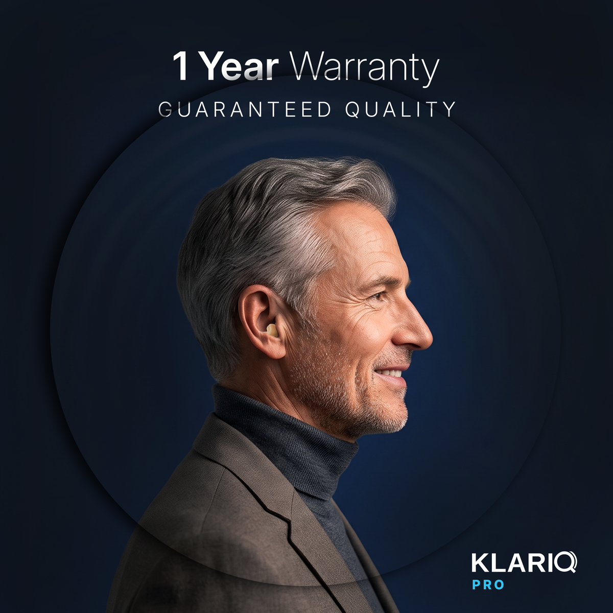 KLARIQ Pro OTC hearing aid, model JH-A26A
